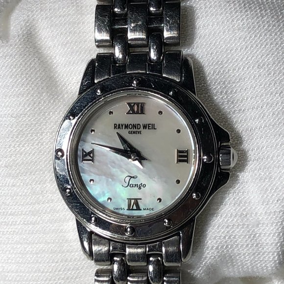 Raymond Weil Women's Watch Silver Toned Quartz 25MM Steel Tango Pearl Wrist - Picture 4 of 13